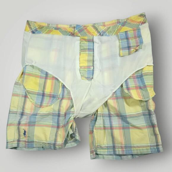 Polo Ralph Lauren Swim Trunks Shorts Mens L Vtg 90s Cargo Drawstring Mallcore - Picture 9 of 13